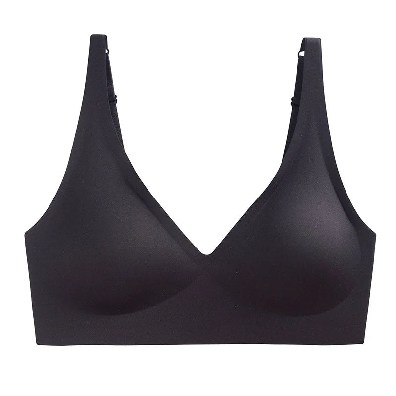 Push Up Seamless Bras For Women Non-wire Brassiere V-neck Sports Bralette Removable Padded Underwear Female Lingerie Intimates