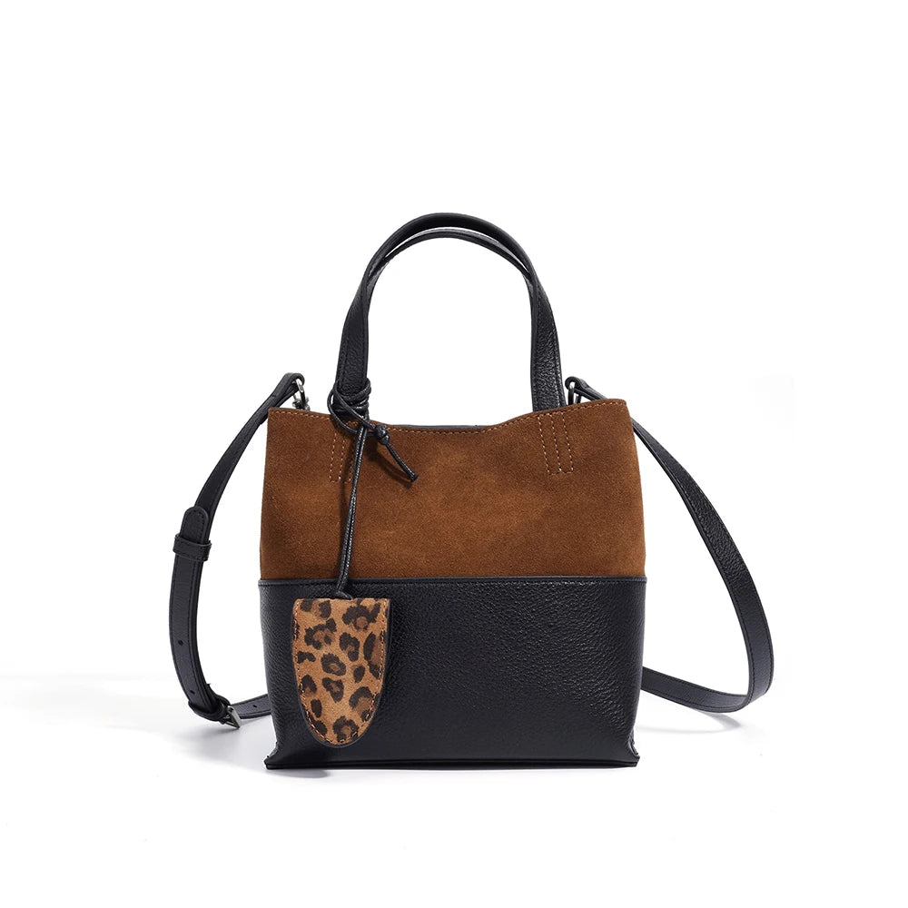 2025 New High Quality Design Lady Sheep Leather Vintage Elegant Suede Genuine Leather Handbags for Women