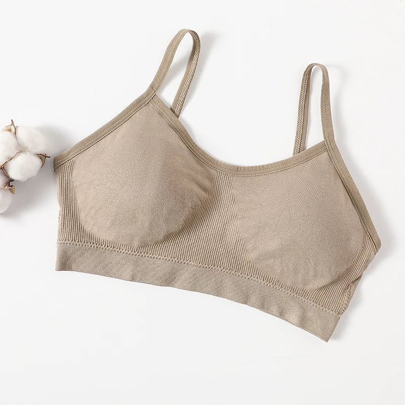 Women Push Up Tube Tops Seamless Sport Bras No-pads Soft Crop Top Female Non-wired Underwear Solid Color Intimates Sexy Lingerie
