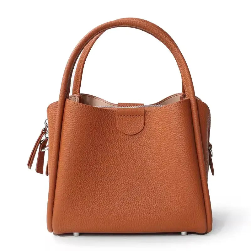 Women's Bag Full Grain Cowhide Handbag Luxury Genuine Leather Messenger Crossbody Shoulder Bag for Ladies