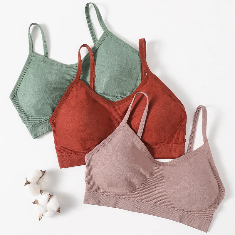 Women Push Up Tube Tops Seamless Sport Bras No-pads Soft Crop Top Female Non-wired Underwear Solid Color Intimates Sexy Lingerie