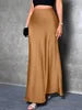 2025 Spring and Summer Hot New Style Silk Satin Skirt High Quality Slim Fit Simple A- Line Women Long Skirt