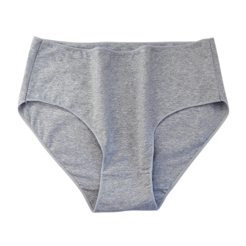 2Pcs/Set Cotton Briefs High Rise Panties Women Solid Color Underwear Comfort Lingerie M-2XL Panty Female Underpants Intimates