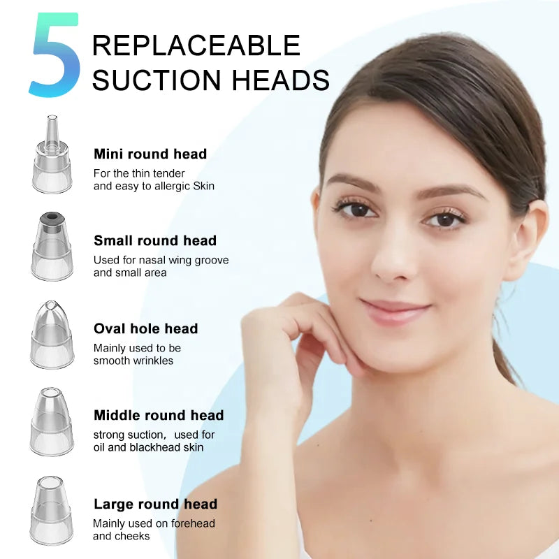 New Facial Deep Pore Cleaner Skin Care Cleansing Tool Handheld Electric Blackhead Remover Cleaner Vacuum Suction