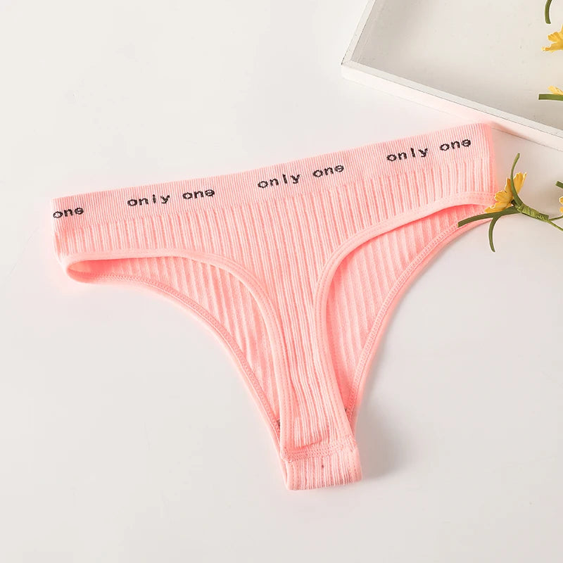 1PC Seamless G-String Panties Women's Underwear Female Underpants T-back Letter Belt Comfort Sexy Lingerie Shapewear Thongs
