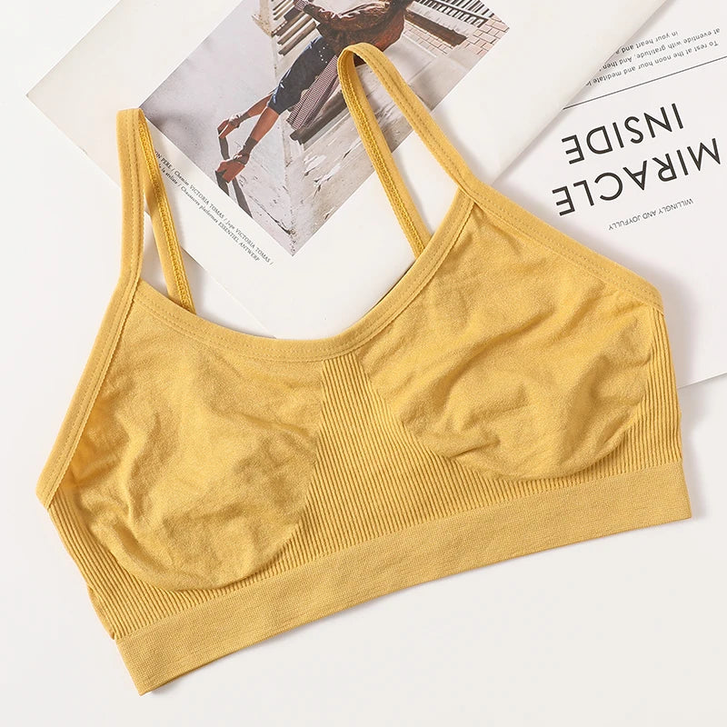 Women Push Up Tube Tops Seamless Sport Bras No-pads Soft Crop Top Female Non-wired Underwear Solid Color Intimates Sexy Lingerie