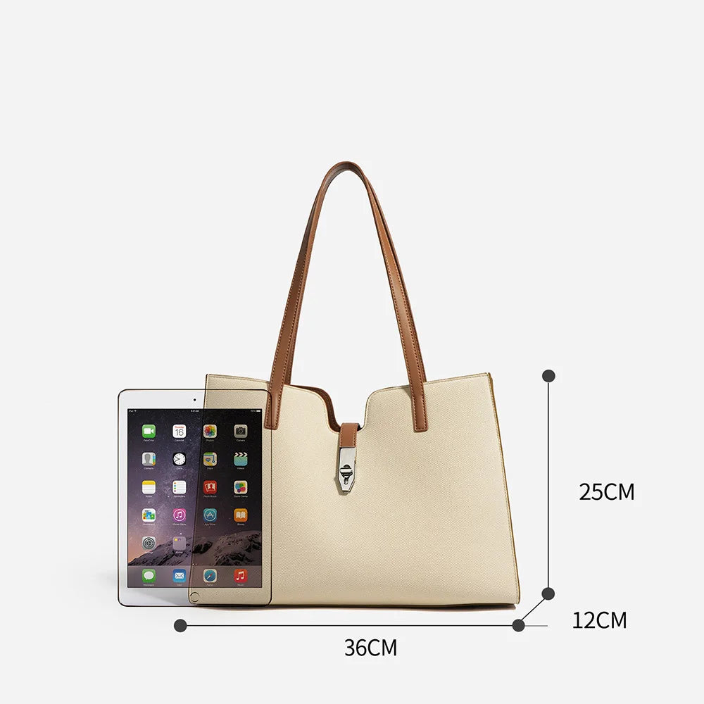 Genuine Leather Ladies Large Capacity Shoulder Bags Women High Quality Laptop Handbags Leather Tote Bag