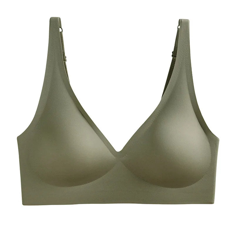 Push Up Seamless Bras For Women Non-wire Brassiere V-neck Sports Bralette Removable Padded Underwear Female Lingerie Intimates