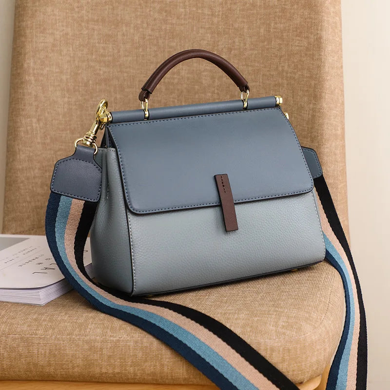 Women Shoulder Bags Genuine Leather Luxury Handbags Solid Color Crossbody Bags for Women Female Hand Bag Famous Brands Bolsa