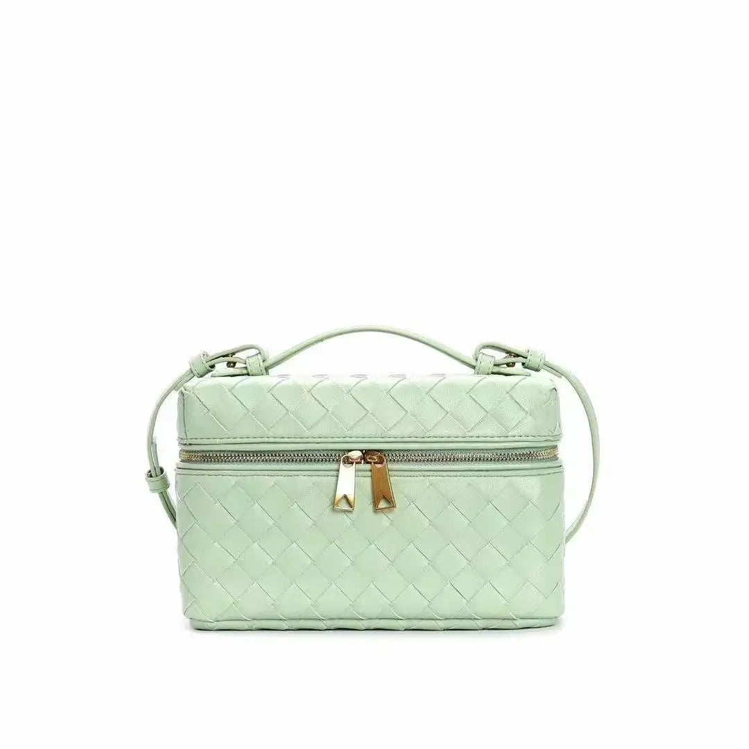 2025 New Genuine Leather Woven Handbag Elegance Handmade Woven Crossbody Bag Women's High-End Single Shoulder Bag