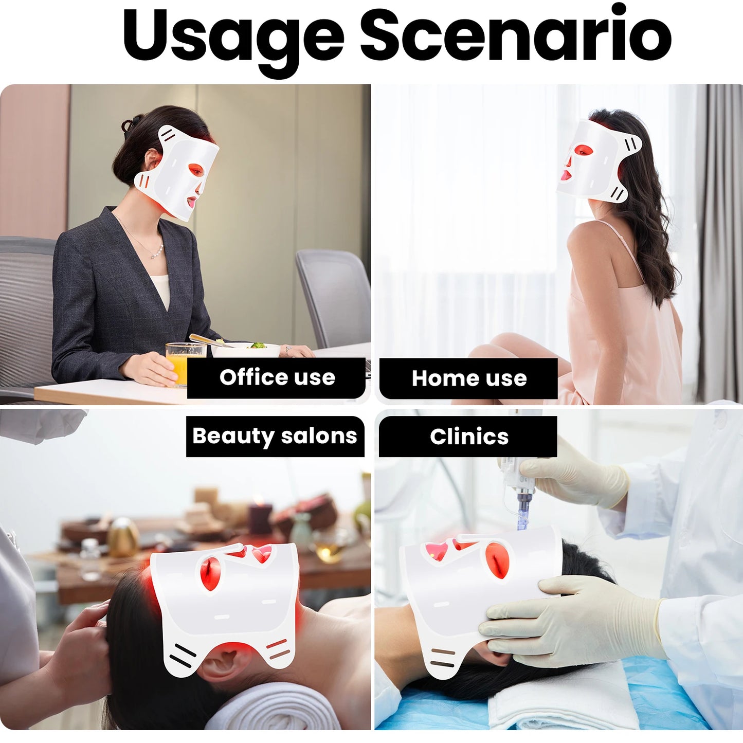 High Grade 630nm 830nm Infrared Beauty Mask and Neck White Silicone Facial Red Light Therapy Led Face Mask
