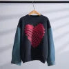 Street Sweet Cool Denim Knitted Thickened Autumn and Winter European and American Style Sweater Loose and Lazy Korean Style