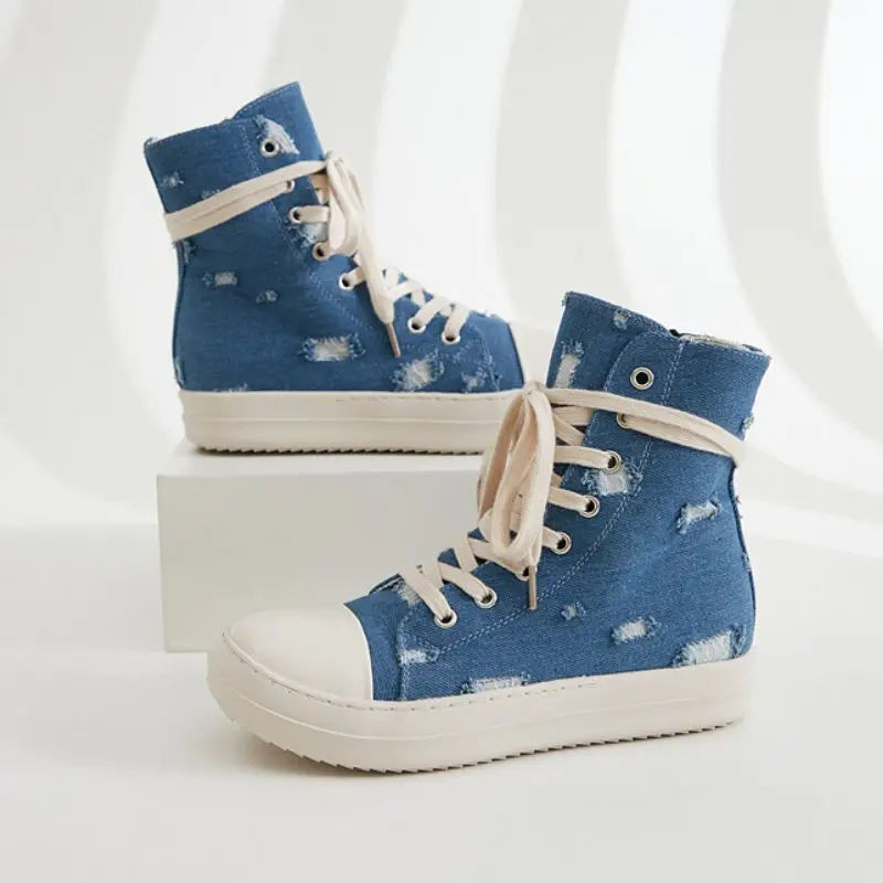Unisex Chaussures Femme Tendance 2025 Zip Low Platform Canvas Sport Boots Mujer Sneakers Casual Shoes
