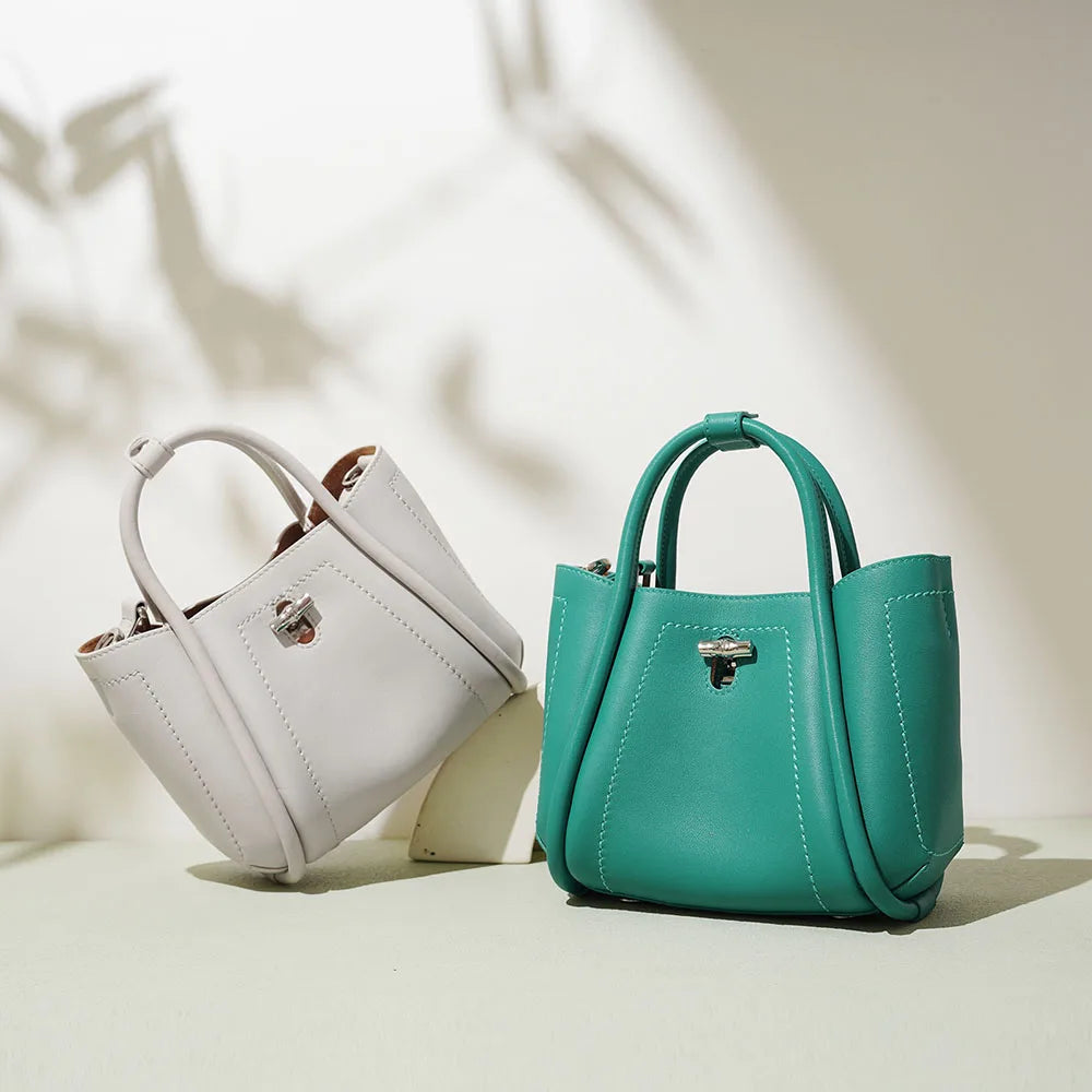 Custom New Design Genuine Cowhide Leather Shoulder Bag High Quality Tote Style Crossbody Handbag Vintage Style for Ladies