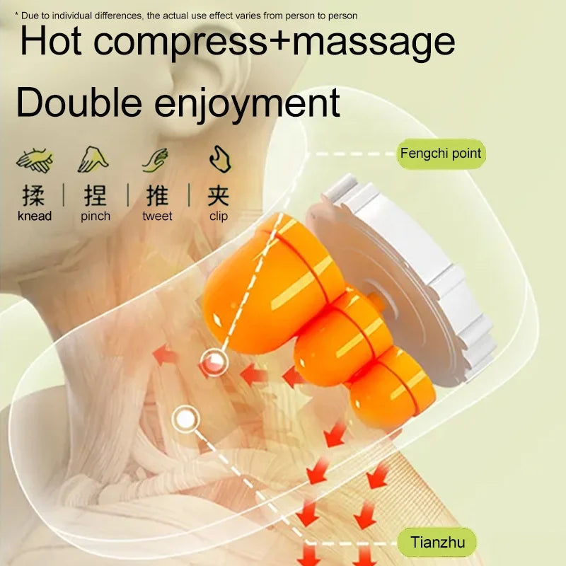 Electric Wireless Shiatsu U Kneading Smart Shoulder and Neck Massage Pillow Neck Massager Holiday Birthday Gift