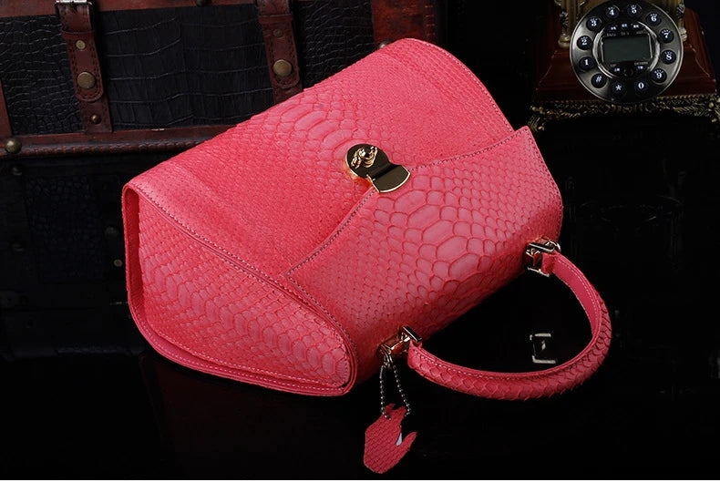2025 Custom Luxury Genuine Exotic Snake Skin Leather Shoulder Crossbody Bag for Women Ladies