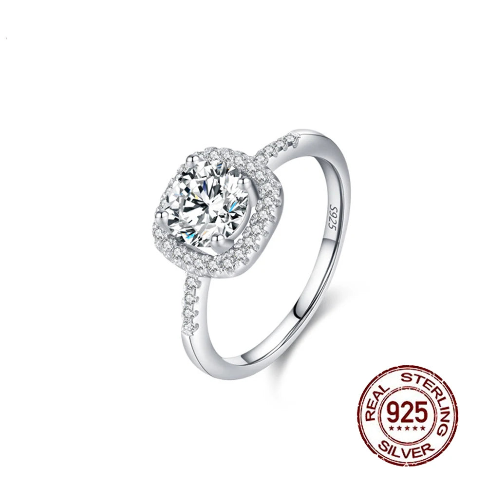 Fine Ring Jewelry Zircon CZ Anniversary Propose Promise Engagement Wedding Bridal S925 Sterling Silver Ring Collection for Women