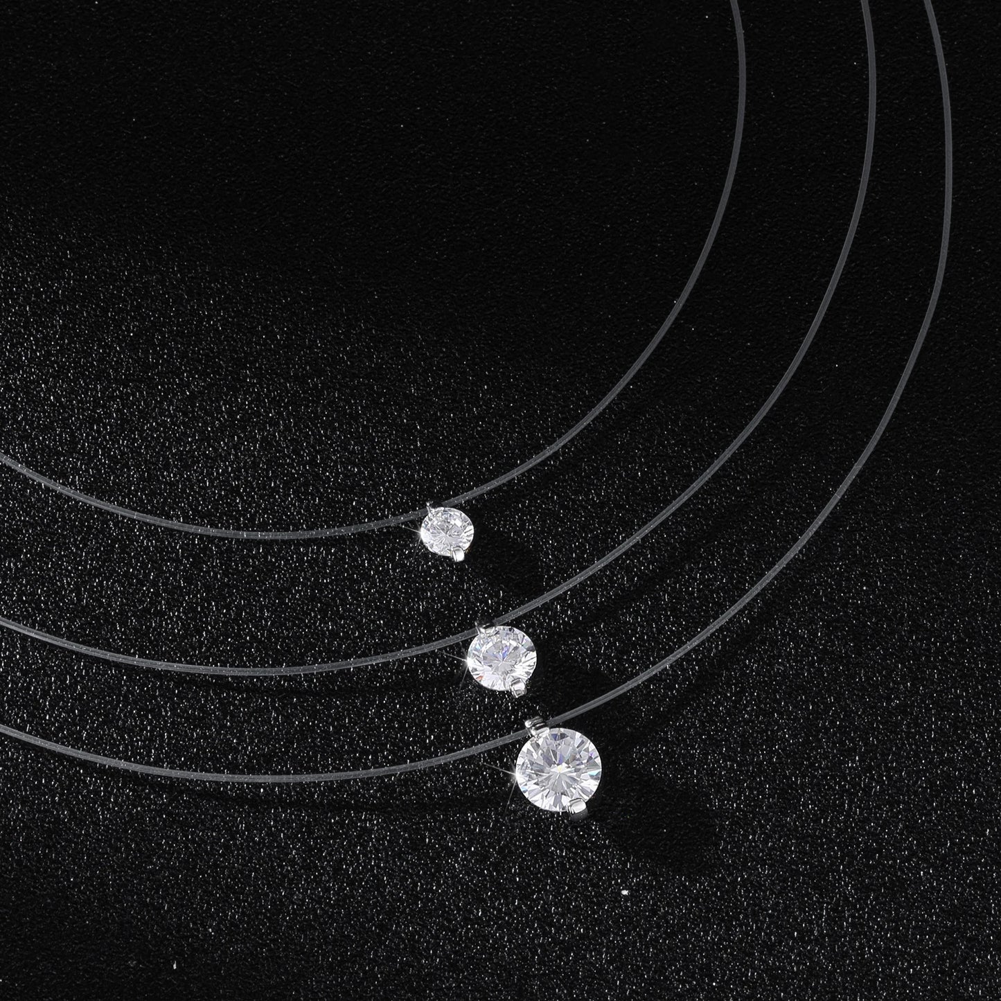 Hot Sale S925 Sterling Silver Mermaid Tears Moissanite Pendant Invisible Fish Line Necklace Charms