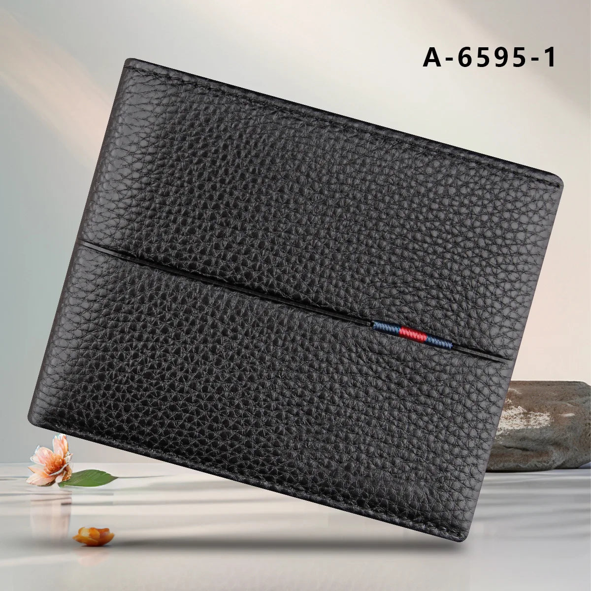 High-End Men's Leather Wallet with Multiple Card Slots Large Capacity Zipper Pocket Elegant Credit Card Holder Gift