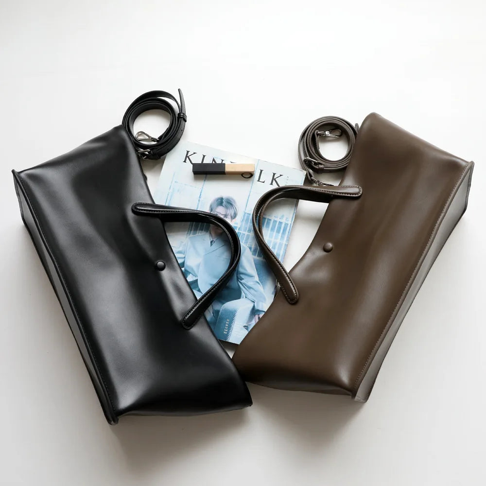 2025 New Arrival Women's Retro Cow Leather Large Capacity Shoulder Bag Vintage Style Fashionable Simple Lady Handbag