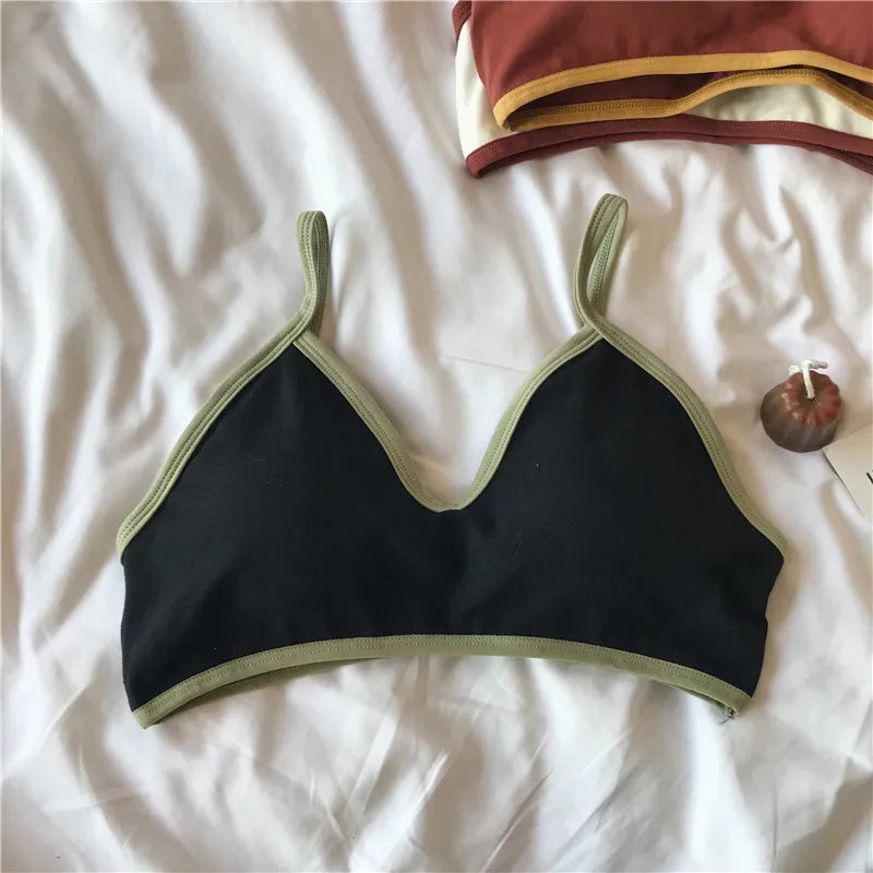 Women Non-wire Bra Cotton Brassiere Sexy Lingerie Female Push Up Bra Comfort Tube Top Underwear Small Cup Removable Pads