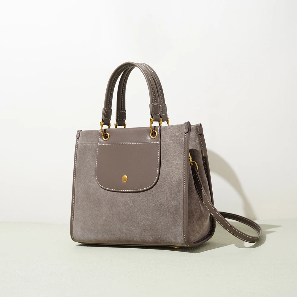 2026 Autumn New Women Suede Genuine Leather Shoulder Tote Underarm Shoulder Bag Leather Handbag for Ladies Hand Bag