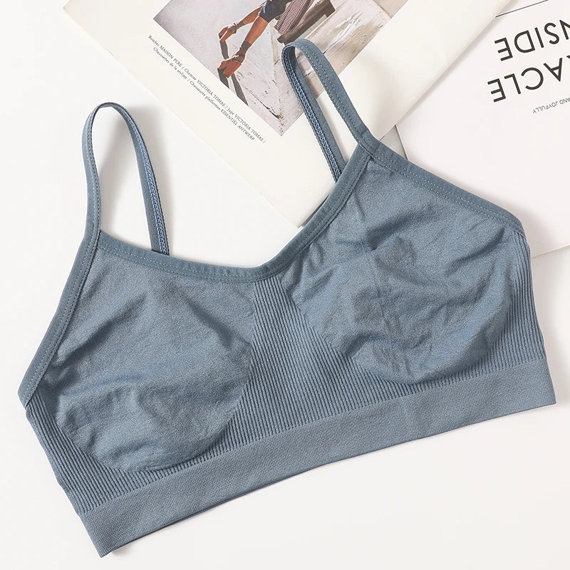 Women Push Up Tube Tops Seamless Sport Bras No-pads Soft Crop Top Female Non-wired Underwear Solid Color Intimates Sexy Lingerie