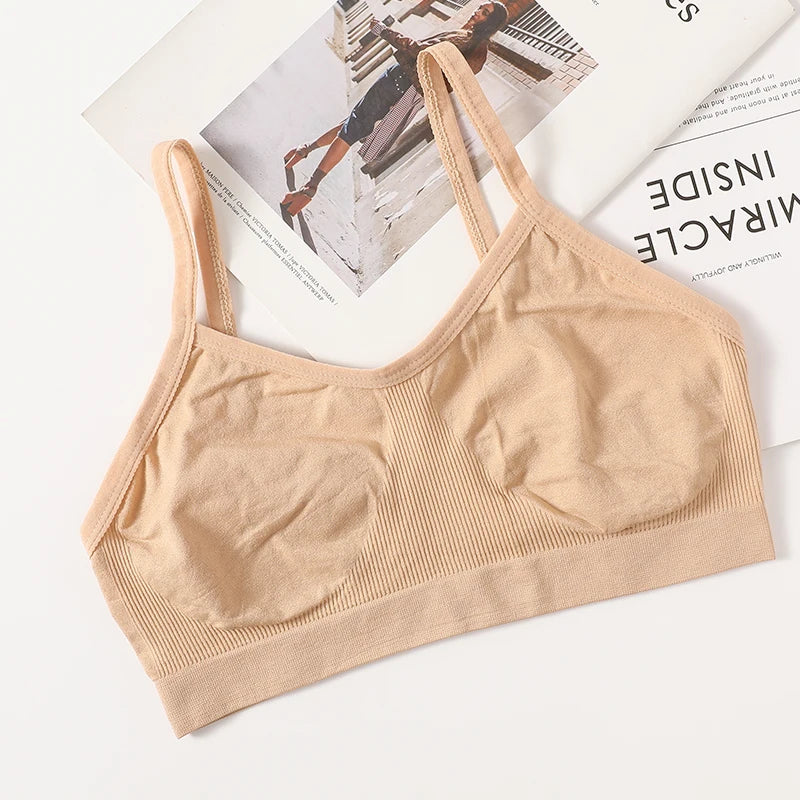 Women Push Up Tube Tops Seamless Sport Bras No-pads Soft Crop Top Female Non-wired Underwear Solid Color Intimates Sexy Lingerie