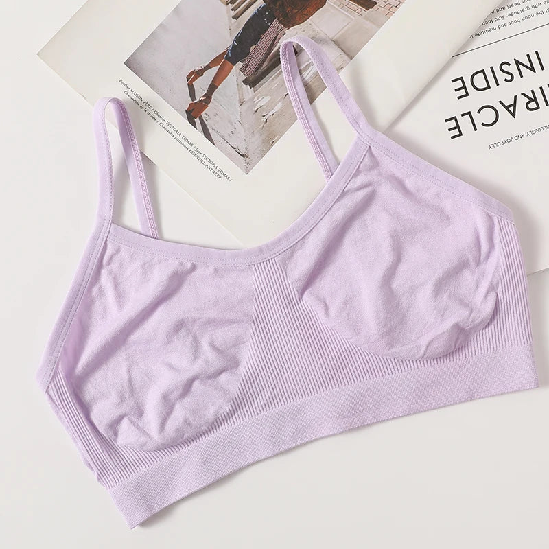 Women Push Up Tube Tops Seamless Sport Bras No-pads Soft Crop Top Female Non-wired Underwear Solid Color Intimates Sexy Lingerie