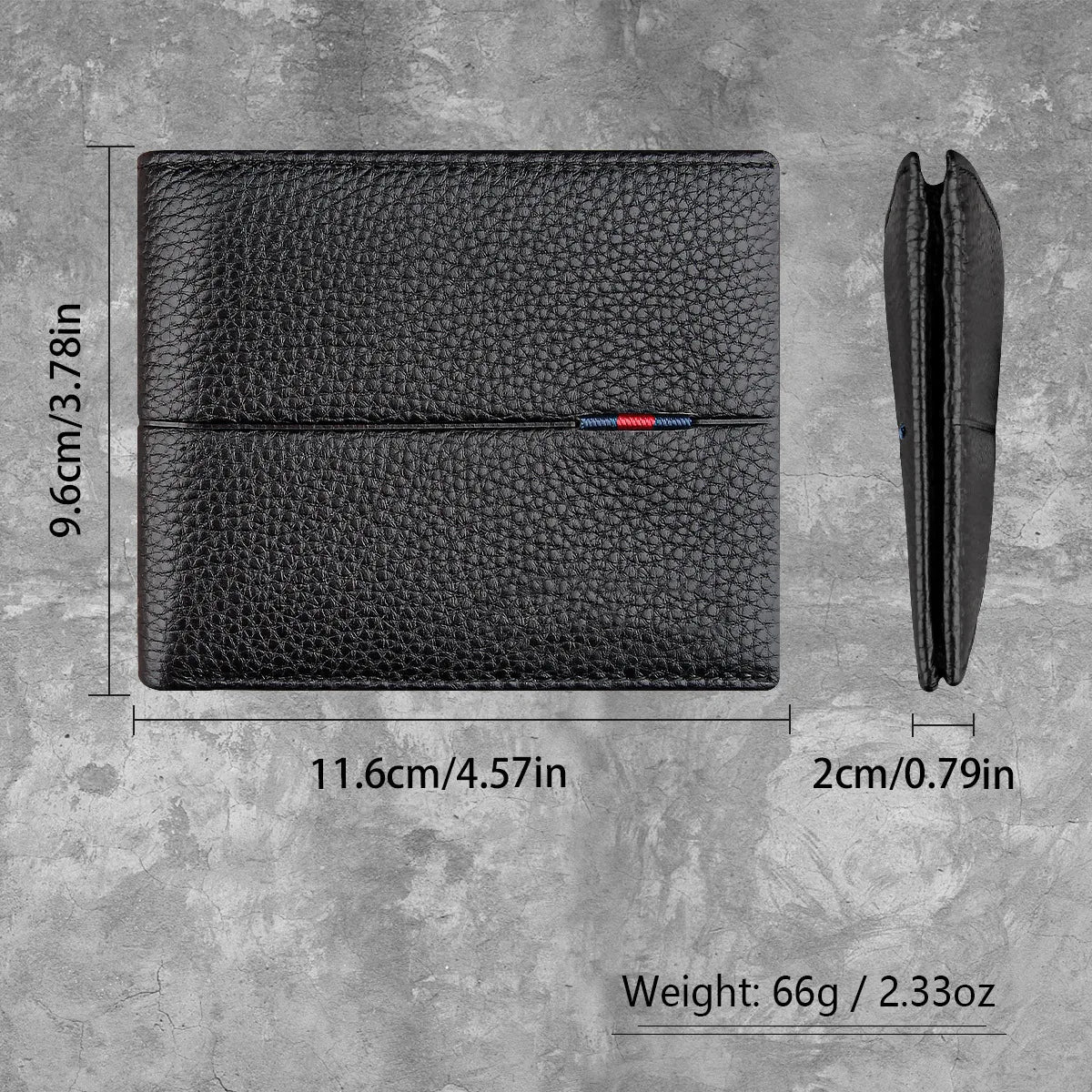 High-End Men's Leather Wallet with Multiple Card Slots Large Capacity Zipper Pocket Elegant Credit Card Holder Gift