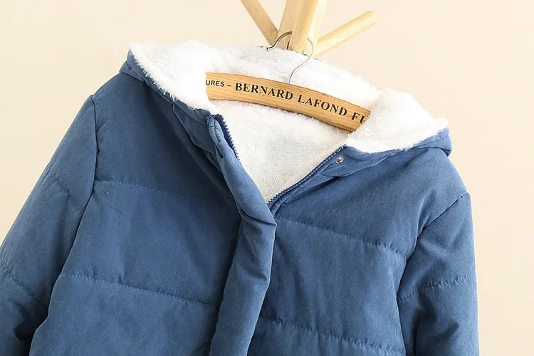 Girls Women Jackets and Coats 2025 Fashion High Quality Plain Hooded Warm Winter Coats for Ladies Women