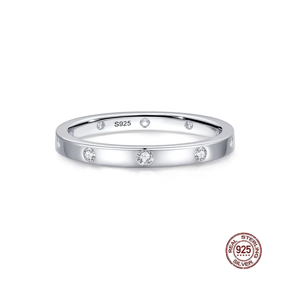 Fine Ring Jewelry Zircon CZ Anniversary Propose Promise Engagement Wedding Bridal S925 Sterling Silver Ring Collection for Women