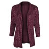 Glitter Long Sleeved Temperament Medium Length Small Suit Lapel Color Coat for Women