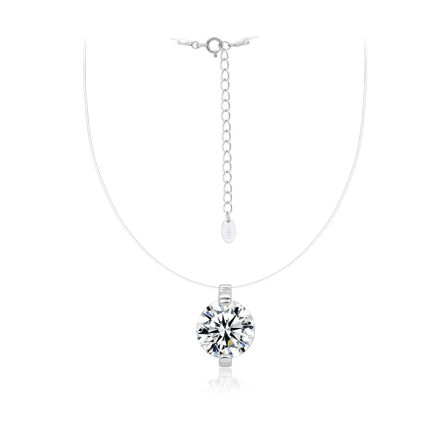 Hot Sale S925 Sterling Silver Mermaid Tears Moissanite Pendant Invisible Fish Line Necklace Charms