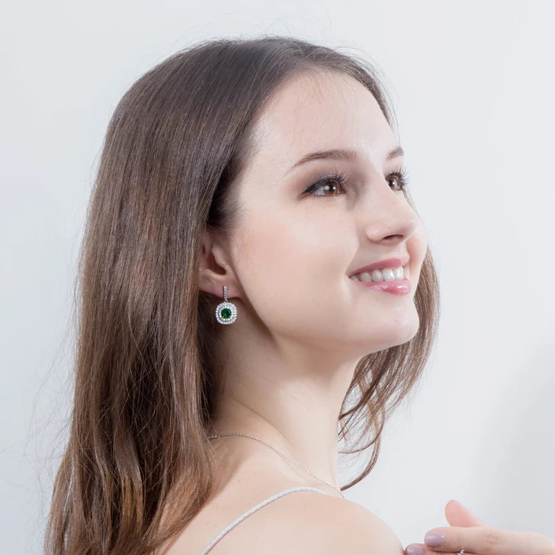 Quality Mirco Paved Full Cubic Zirconia Square Shiny White CZ Stone Dangle Drop Earrings for Women Classic Chic Fashion Jewelry