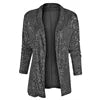Glitter Long Sleeved Temperament Medium Length Small Suit Lapel Color Coat for Women