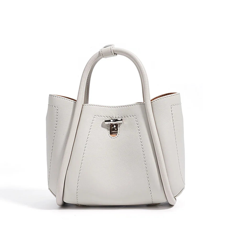 Custom New Design Genuine Cowhide Leather Shoulder Bag High Quality Tote Style Crossbody Handbag Vintage Style for Ladies