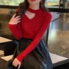 Sweater Women's Spring Fall Winter Inner Wear New Design Knitted Shirt Slim Top