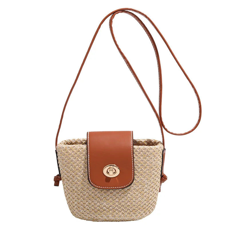 New Straw Bag - Single Shoulder Crossbody Women's Bag - Beach Bag Made of Grass Weaving for Vacation