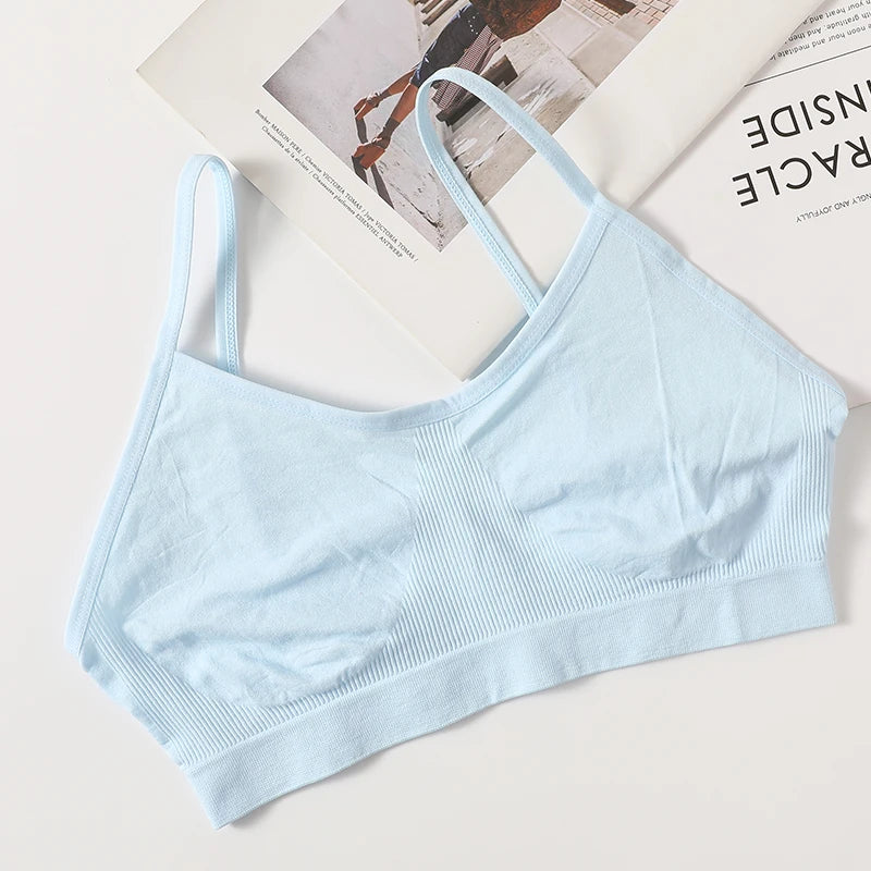 Women Push Up Tube Tops Seamless Sport Bras No-pads Soft Crop Top Female Non-wired Underwear Solid Color Intimates Sexy Lingerie