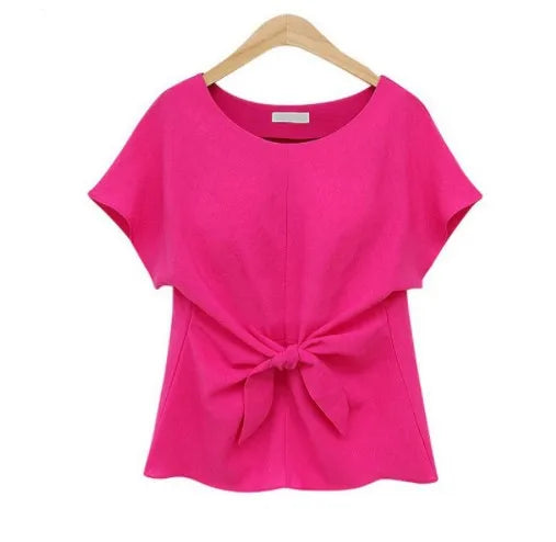 2025 Customize Available Plus Size Chiffon Blouse and Shirts for Summer Short Sleeve Women Clothing Fashionable Loose Shirts