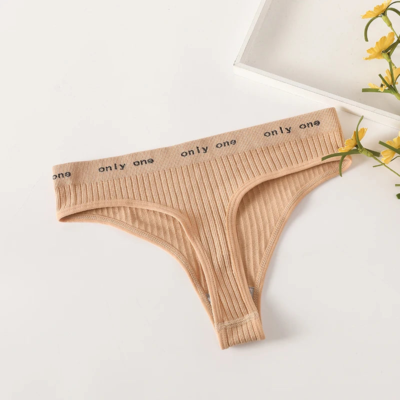 1PC Seamless G-String Panties Women's Underwear Female Underpants T-back Letter Belt Comfort Sexy Lingerie Shapewear Thongs