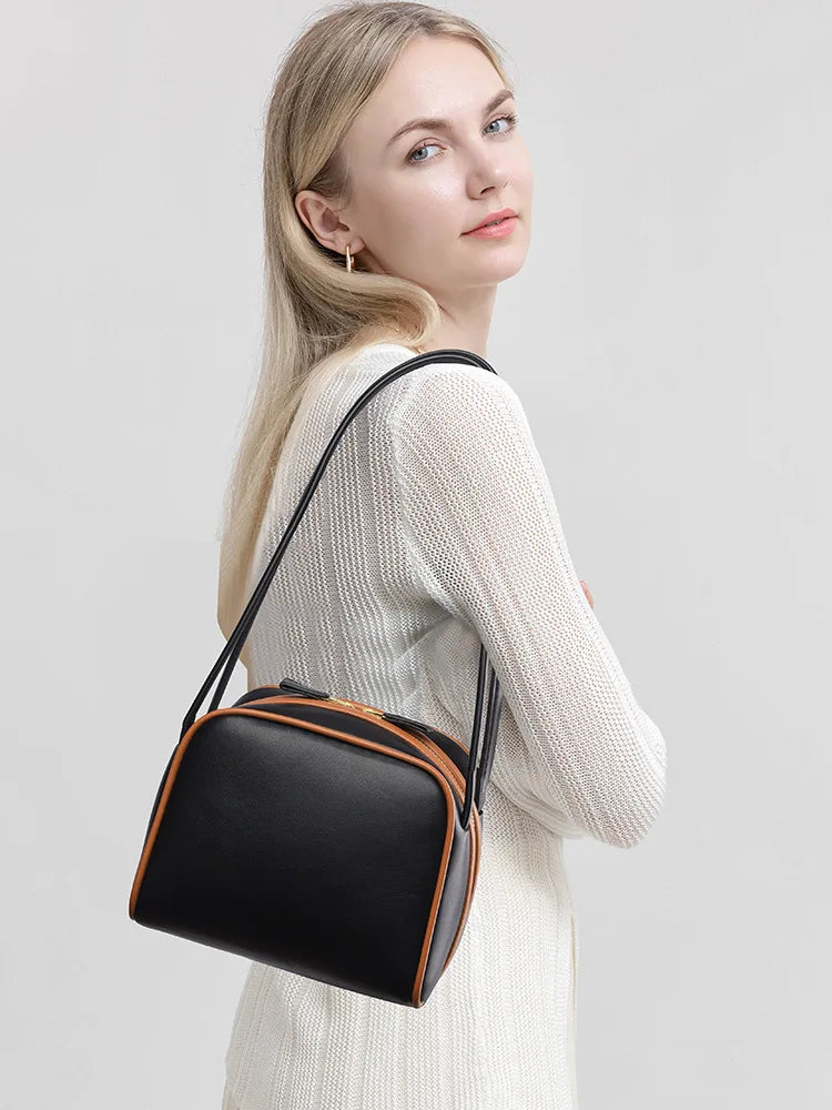 2025 Women's High-End Shaped Single-Shoulder Bag Vintage Style Two Fashionable Simple Business Design