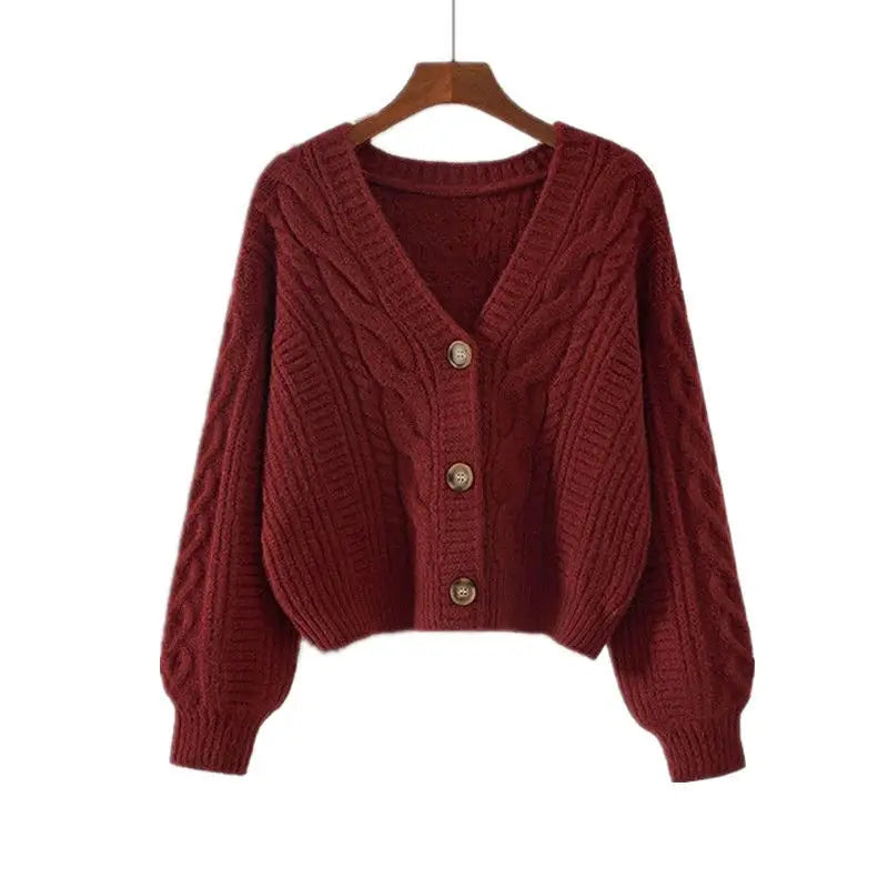 2025 Spring and Autumn New Women's Sweater Fashion Long Sleeve Cardigan V-neck Knitted Sweater Women's Sweater