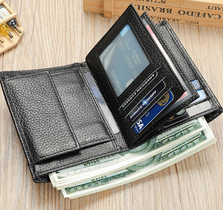 Factory Real Leather Bifold Business Man Wallet Multicard Men Leather Wallet