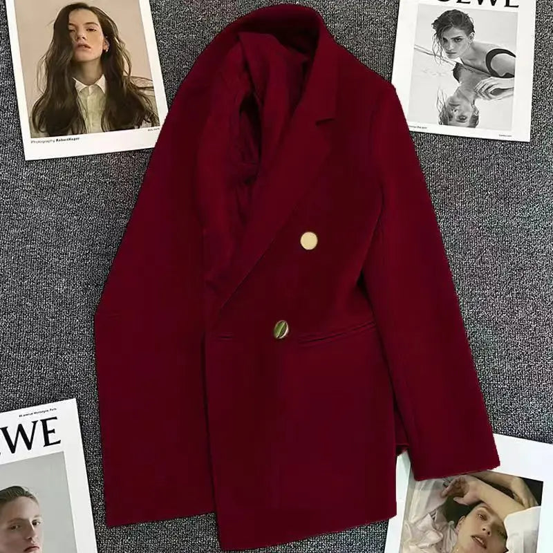 2025 Spring and Autumn New Women's Suit Coat Tops Fashion Elegant Solid Color Button Cardigan Women's Jacket