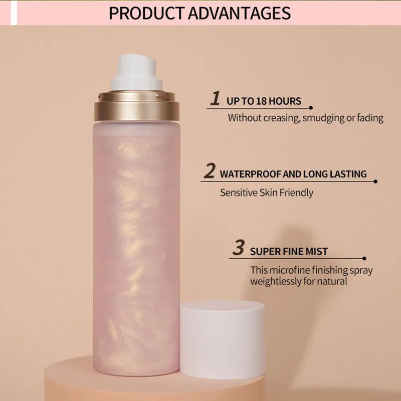 100ML Makeup Setting Spray Shimmer Long Lasting Sweatproof Waterproof Oil-Contol Matte Fixing Makeup Setting Spray
