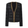 Highstreet Metal Chain Solid Autumn Lady V-neck Long Sleeve Coat Women Stylish Knits Cardigan With Halter Vest