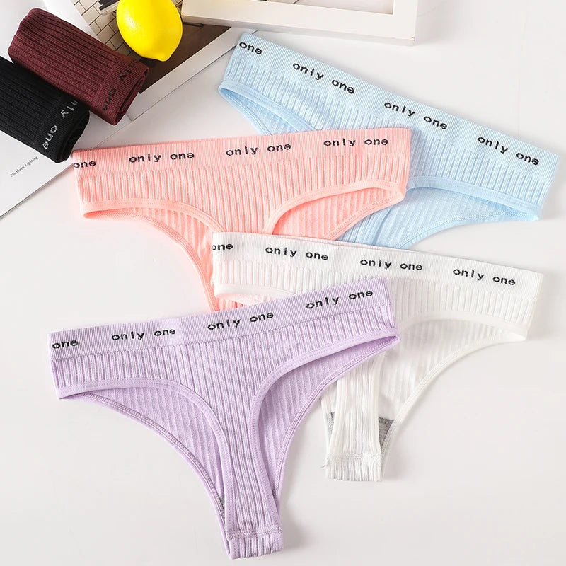 1PC Seamless G-String Panties Women's Underwear Female Underpants T-back Letter Belt Comfort Sexy Lingerie Shapewear Thongs