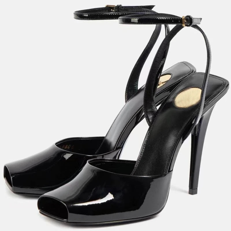 New Open Toe Front Sandals Ankle Lace up Strap Heels for Ladies